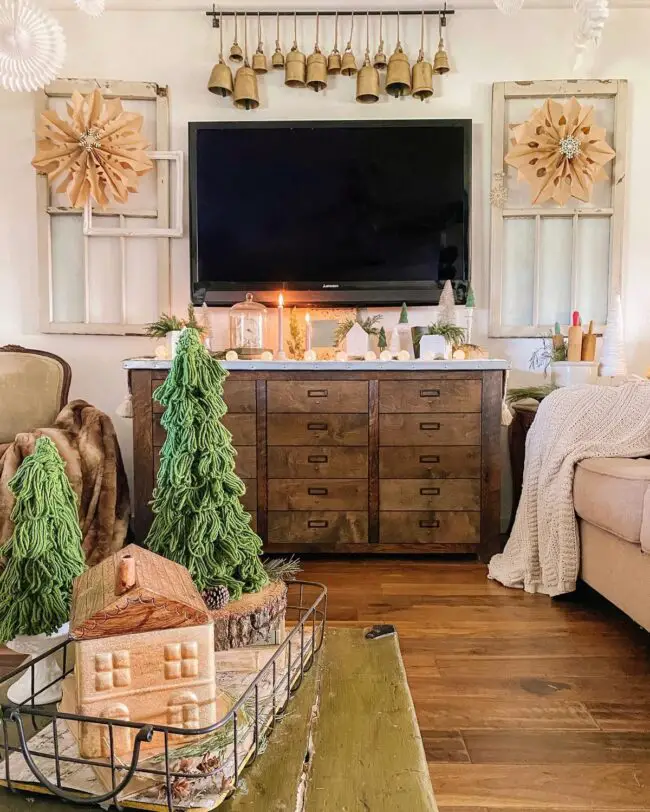 Cozy TV Room with a Hint of Winter