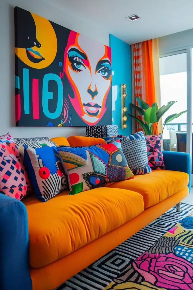 Dynamic Spaces with Pop Art Flair