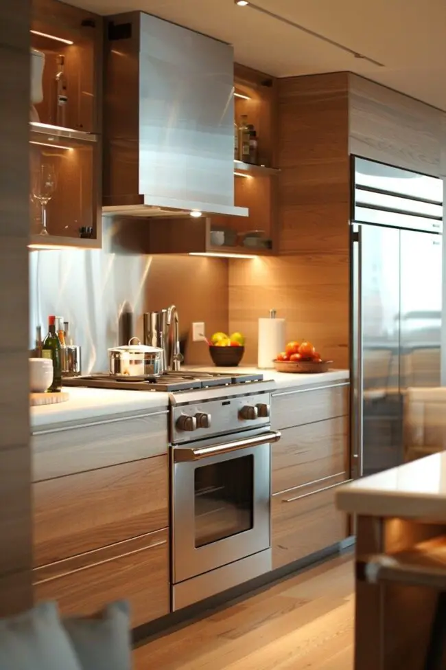 Compact Kitchens Featuring Built-in Devices