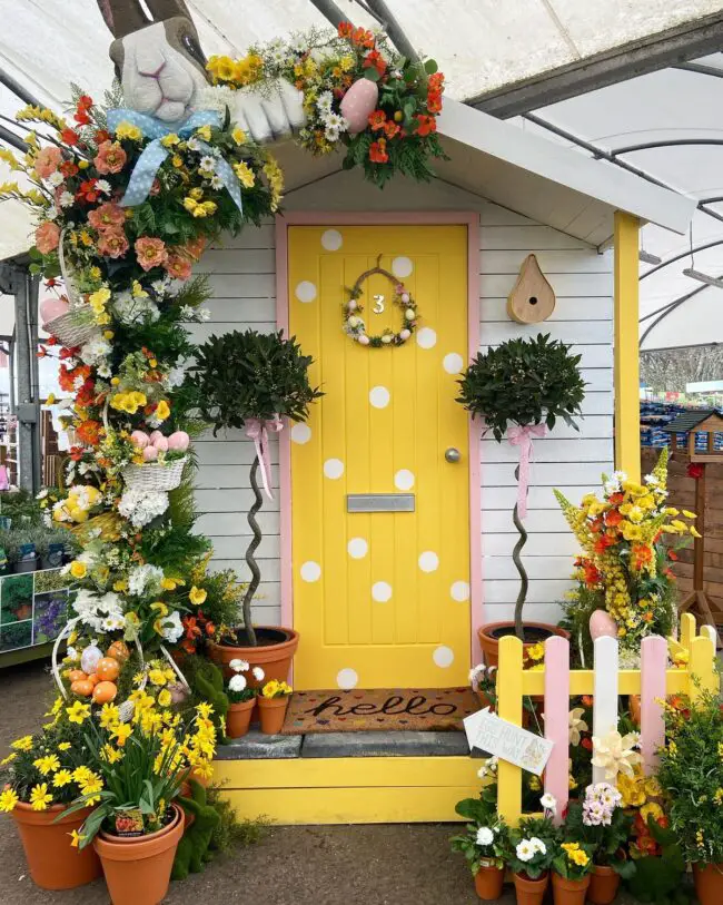 Cheerful Yellow Cottage for Easter Celebrations