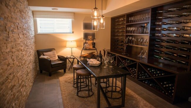 Elegant Wine Cellar with Vertical Racks