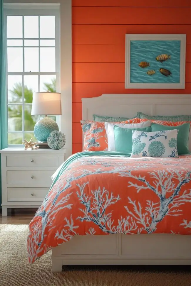 Radiant Coral Reef Living Space