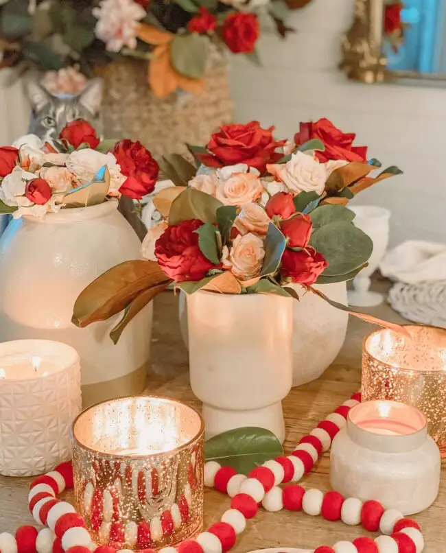 Inviting Candlelit Floral Design Display