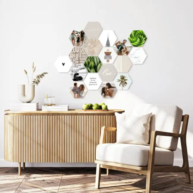 Hexagonal Photo Collage Arrangement