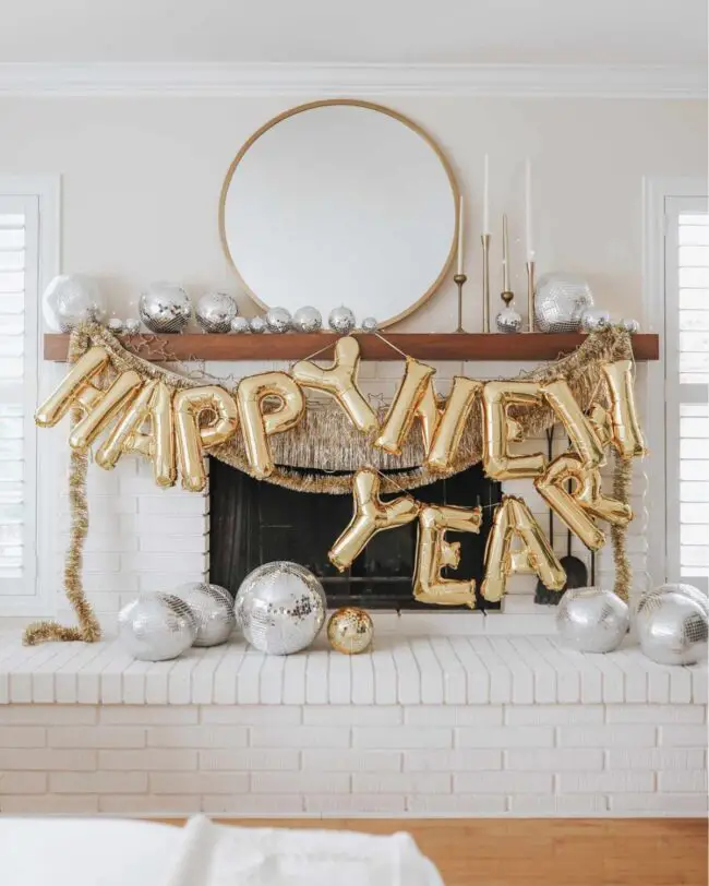 Glamorous Mantel Arrangement