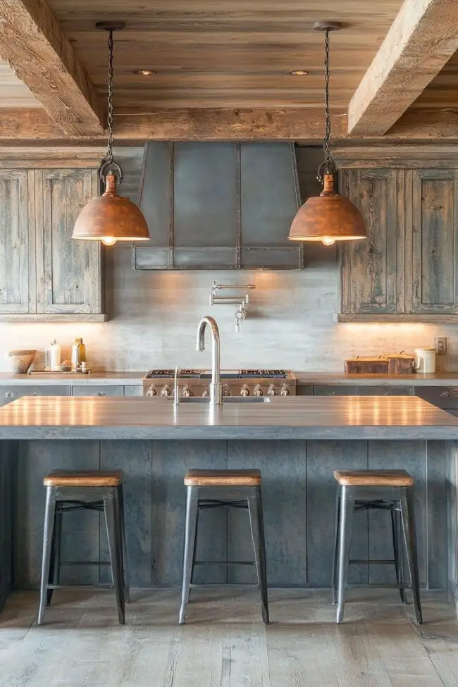 Rustic Charm with Metal Kitchen Touches