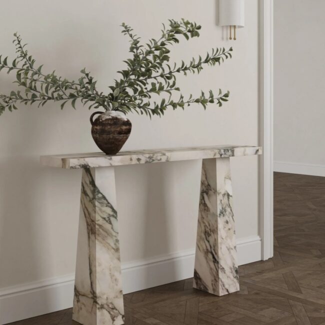 Simple Marble Console with Greenery