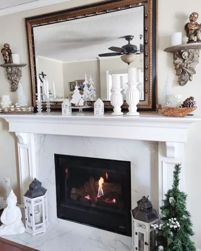 Timeless White Mantel with Elegant Details