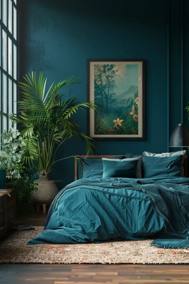 Teal Serenity in Bedroom Design