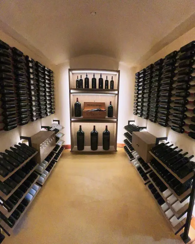 Minimalist Wine Storage with Accent Lighting