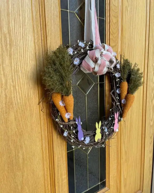 Charming Rustic Wreath with Carrot Accents