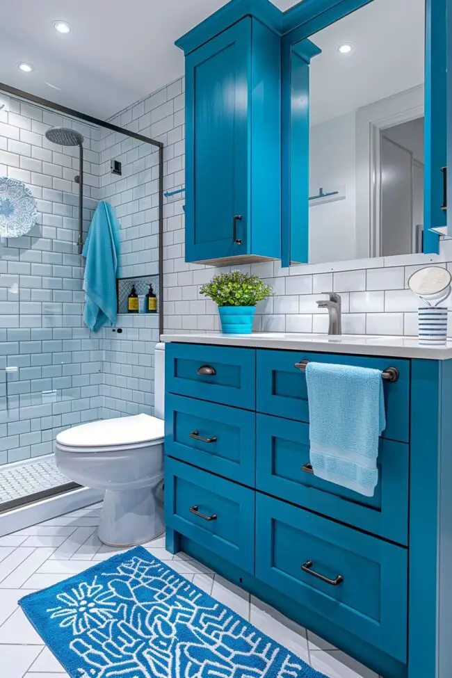 Dynamic Color Highlights for Compact Bathrooms