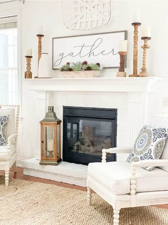 Subtle Warmth with a Farmhouse Mantel Style