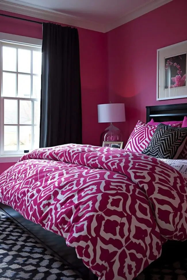 Striking Pink and Black Pattern Designs