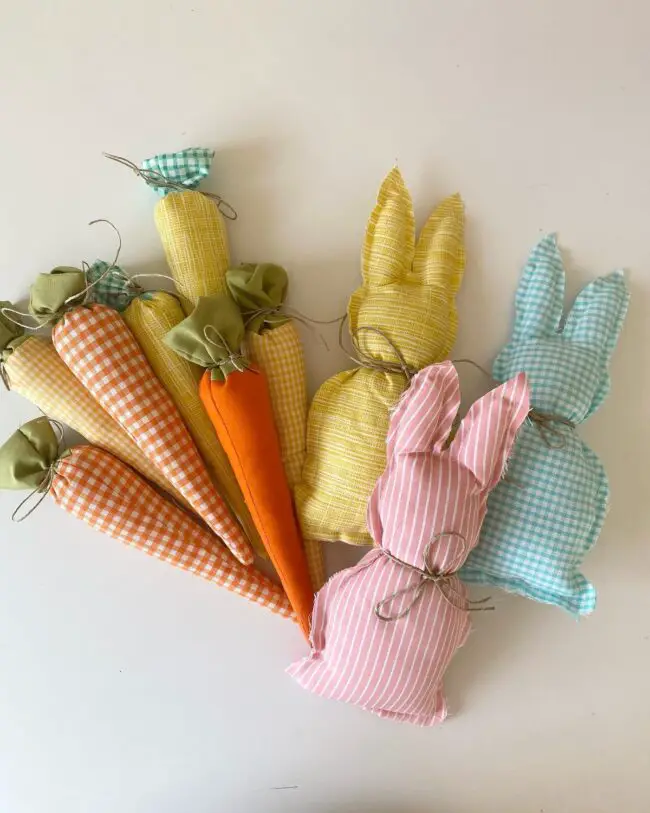 Charming Bunny and Carrot Fabric Delight