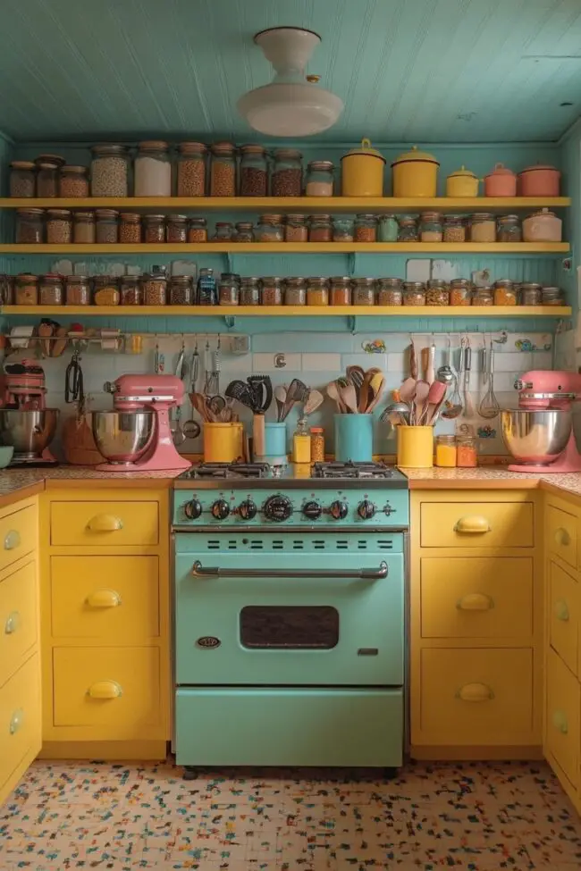 Brightly Colored Baking Space