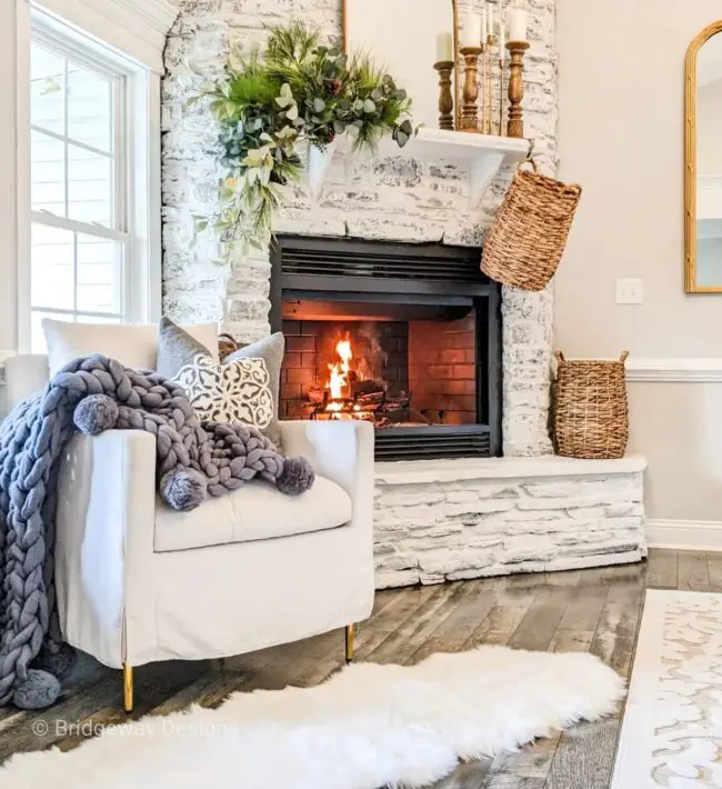 Cozy French Country Living Room with Fireplace Warmth