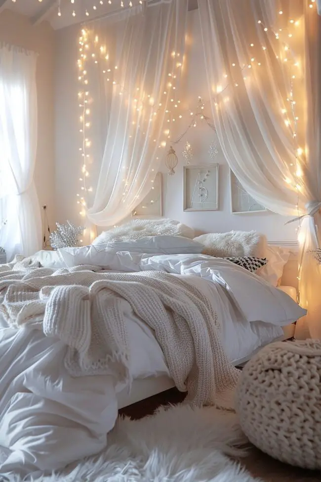 Chilly White Bedroom Inspirations for Winter