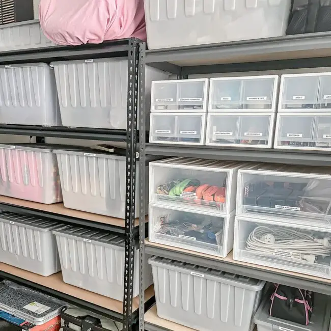 Organized with Clear Bins and Labels