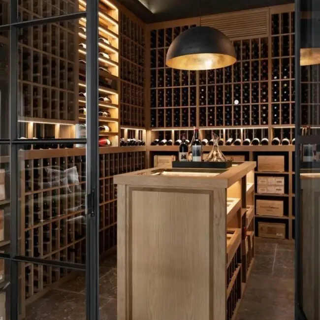 Sophisticated Wine Storage with Custom Shelving