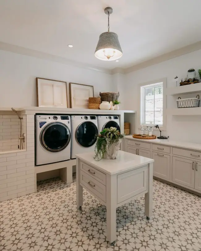 Spacious Laundry with Double Washers