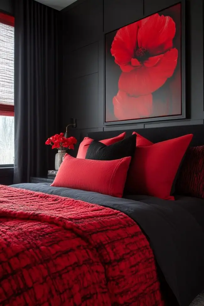 Bold Contrast Bedroom Design