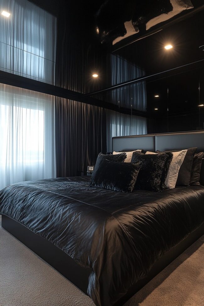 Sleek Black Bedroom Aesthetics