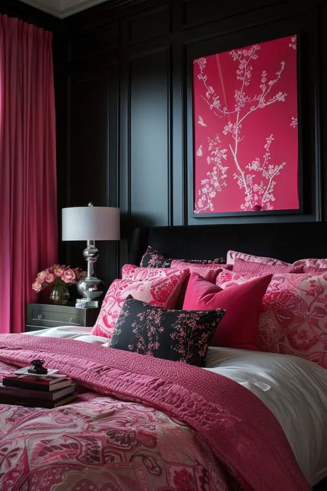 Striking Pink and Black Color Scheme