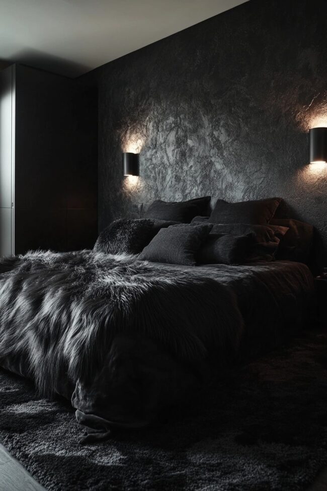 Serene Dark Bedroom Aesthetics