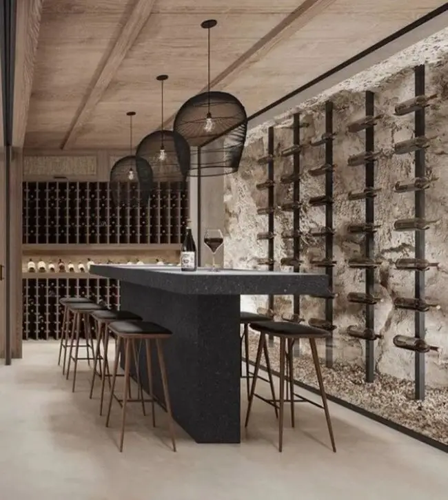 Sleek Modern Wine Tasting Area