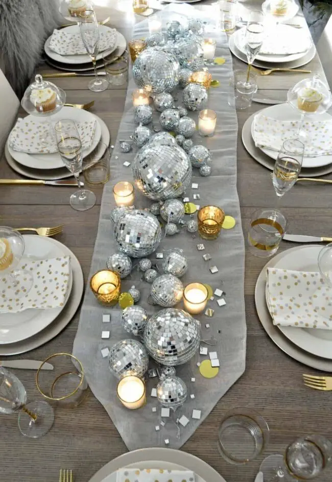 Glamorous Disco Ball-Inspired Table Decor