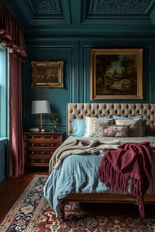 Regal Teal Living Space Design