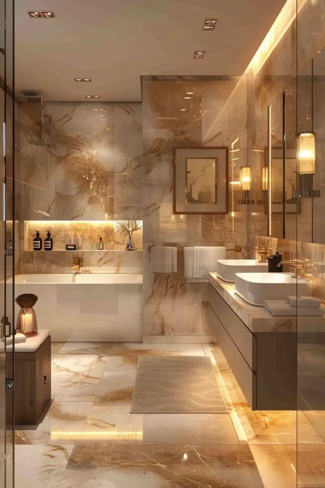 Compact Bathroom Featuring Lavish Details