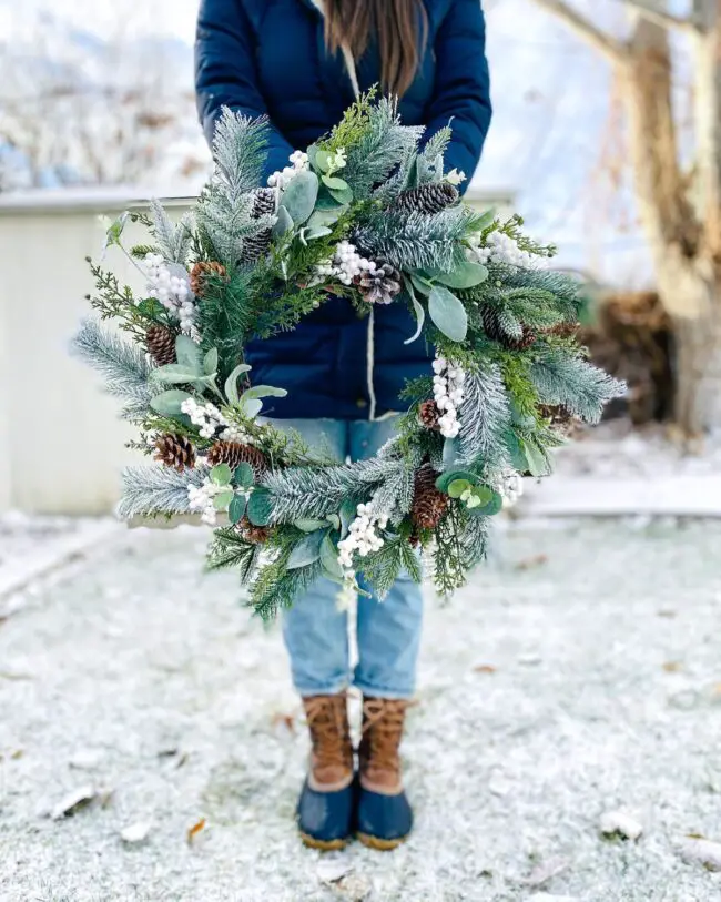 A Frosty Winter Wreath with Soft Accents