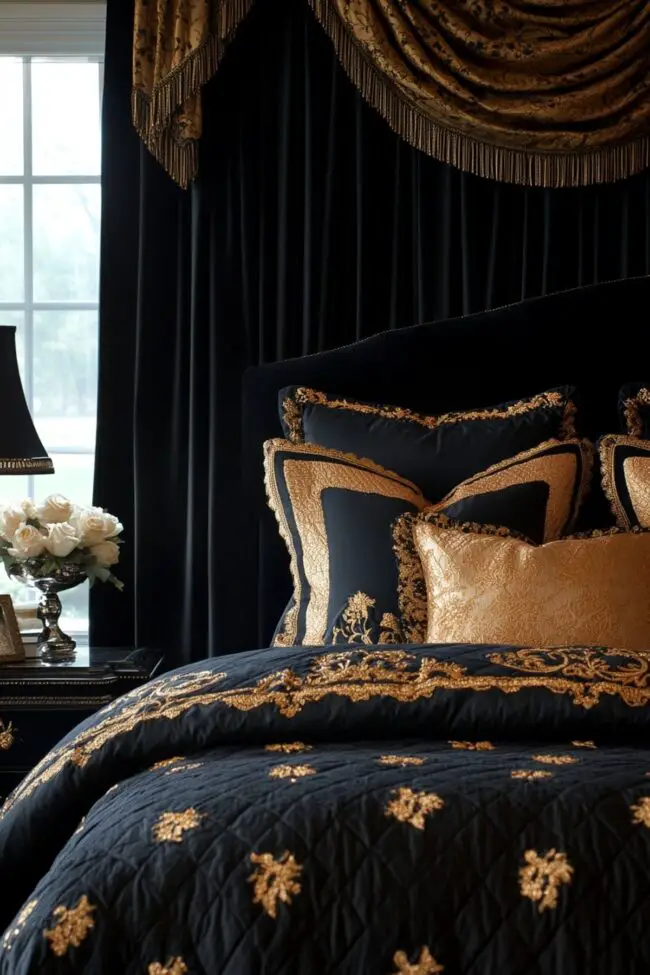 Sophisticated Black and Gold Retreat