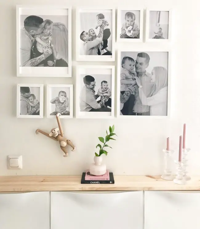 Monochrome Family Collage Wall