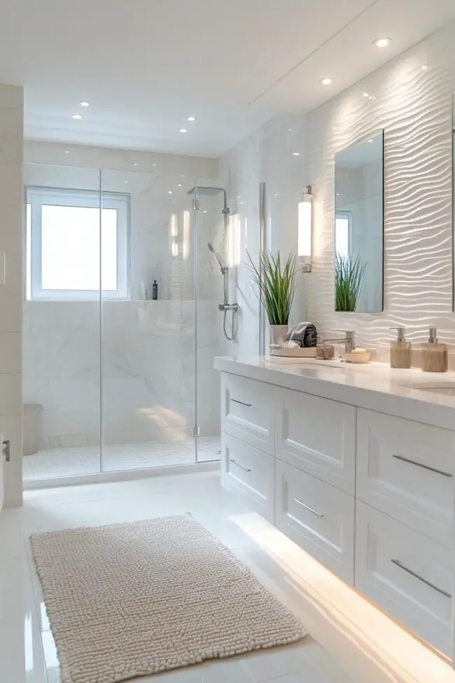 Calm White Simple Bathroom Design