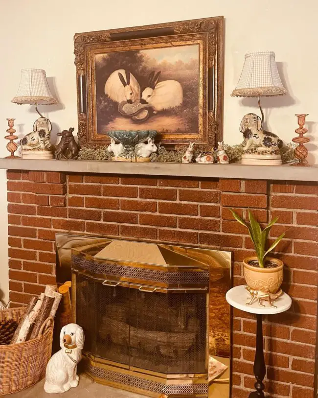 Cozy Fireplace with French Country Influence