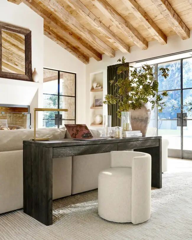 Rustic Modern Office with Natural Details