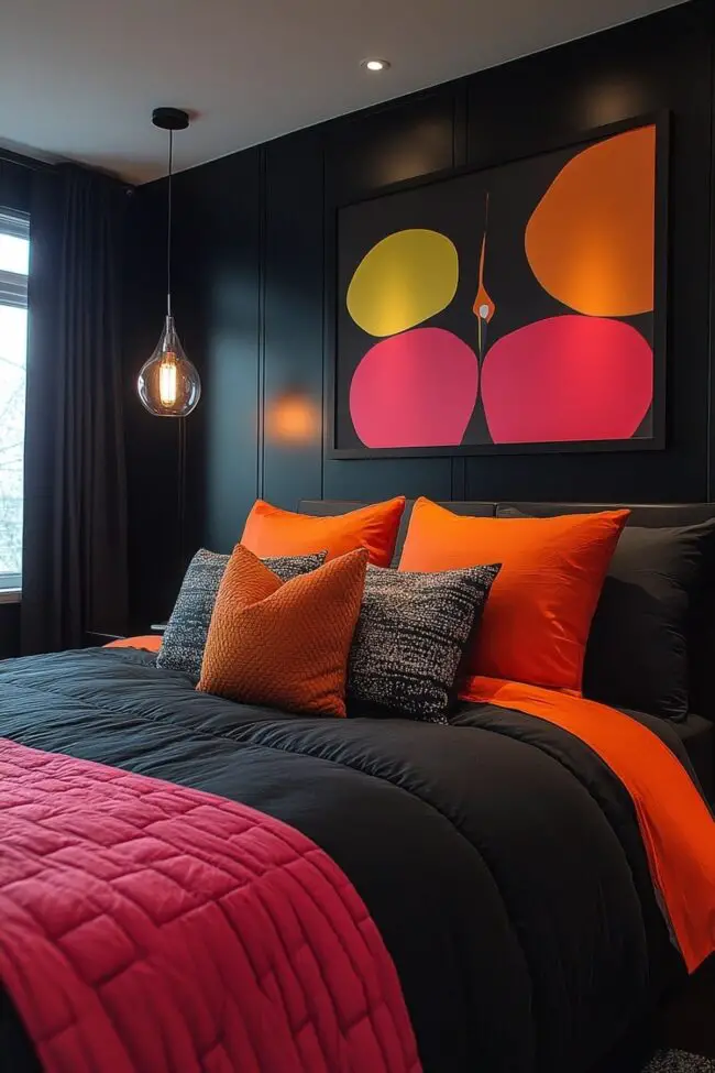 Bold Color Block Bedroom