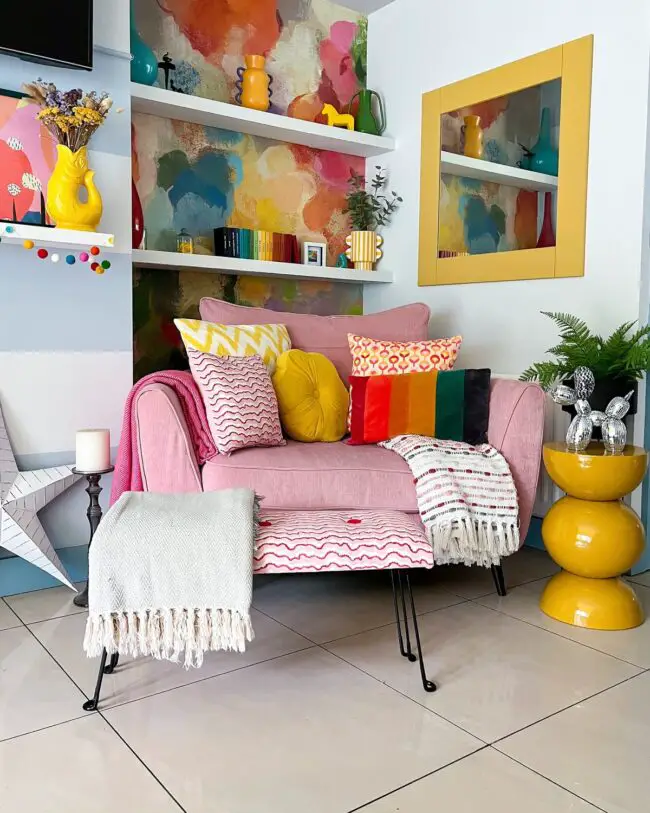 Colorful Boho-Inspired Reading Nook