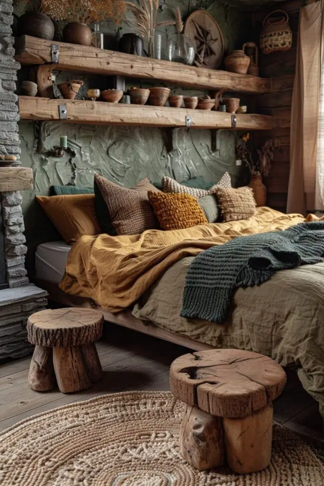 Nature-Inspired Earthy Living Space