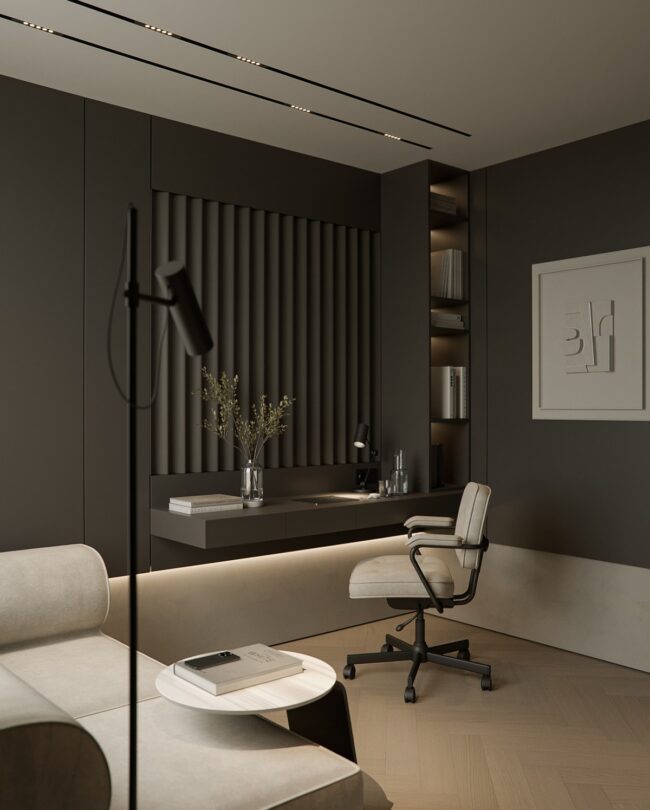 Dark and Opulent Office Design