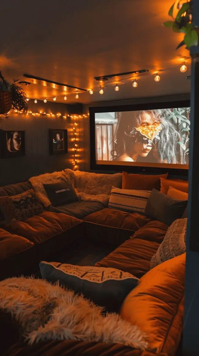 Cozy Theater with Charming String Lights