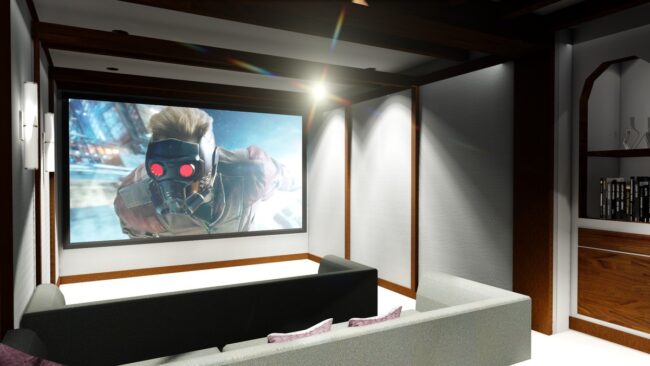 Practical Yet Comfortable Home Theater Living