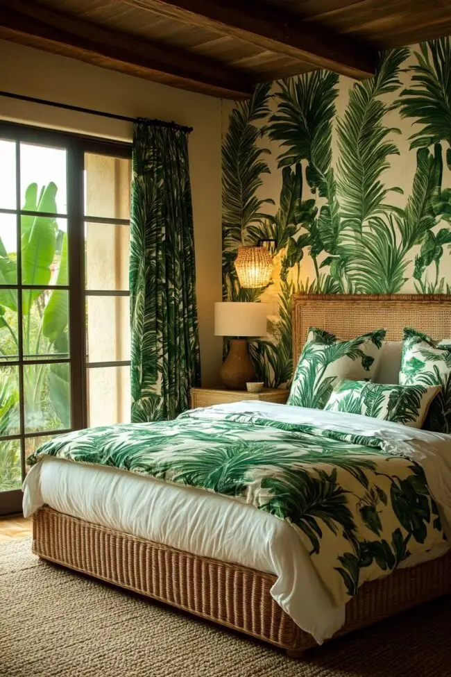 Tropical Leaf Print Retreat