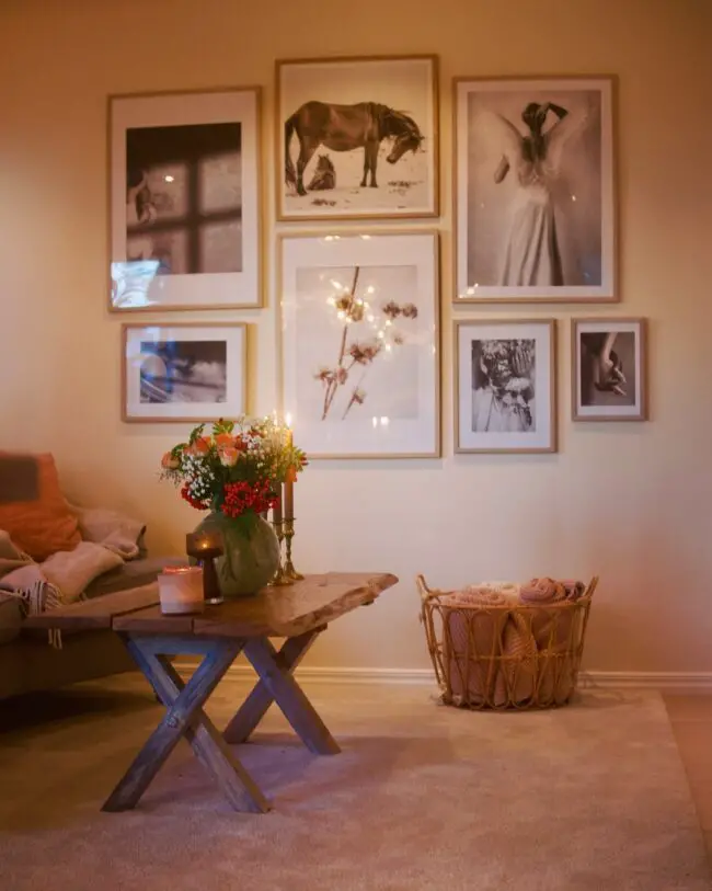 Cozy Living Room with Warm-Toned Gallery