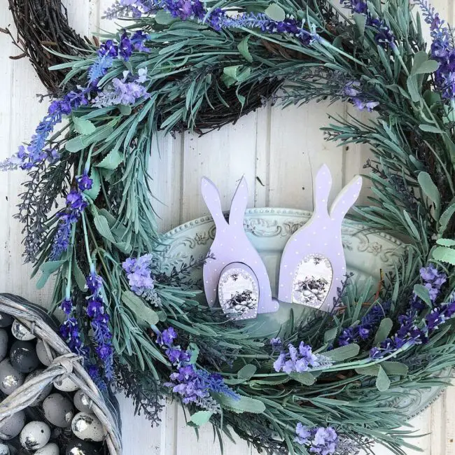 Charming Lavender Bunny Door Wreath