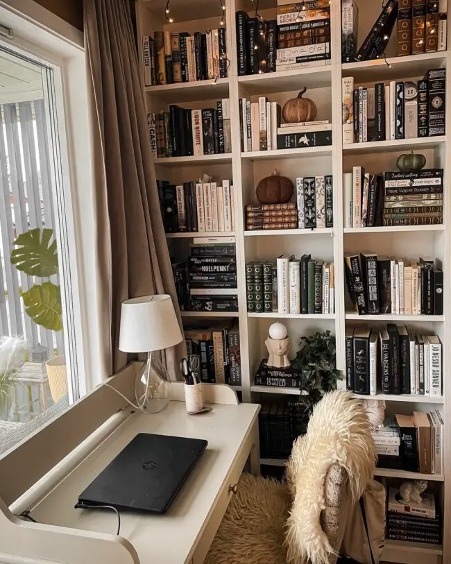 Monochromatic Office Shelf Display