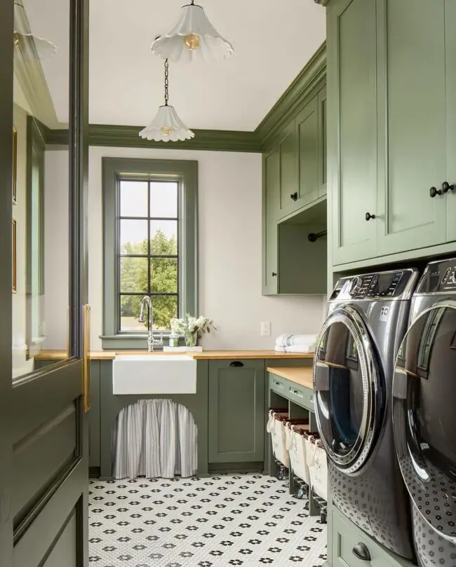 Green Laundry with Ample Storage